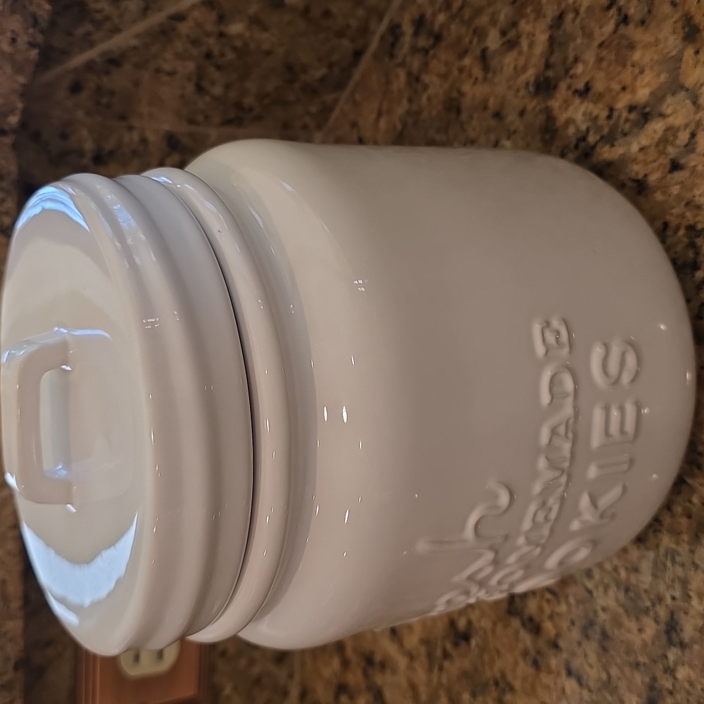 Crate & Barrel White Ceramic Cookie Jar - Picture 3 of 6